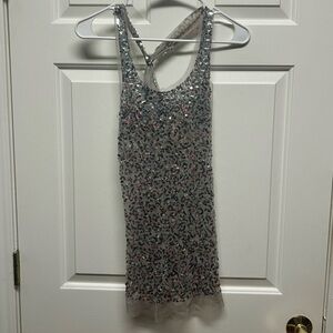 Body Central Silver Sequin Top / Sexy Dress